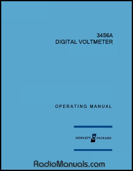 HP 3456A Operating Manual HP 3456A Operating Manual